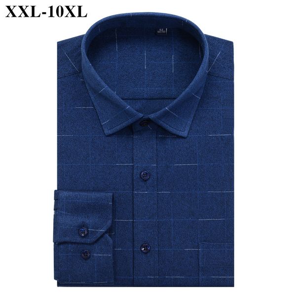 

big size 10xl 9xl 8xl 7xl 6xl 5xl men's casual printed shirts loose straight long sleeve shirt male brand clothes 2019 new, White;black