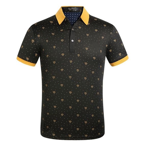 

2019 new shirt luxury design male summer turn-down collar short sleeves cotton shirt men 2, White;black