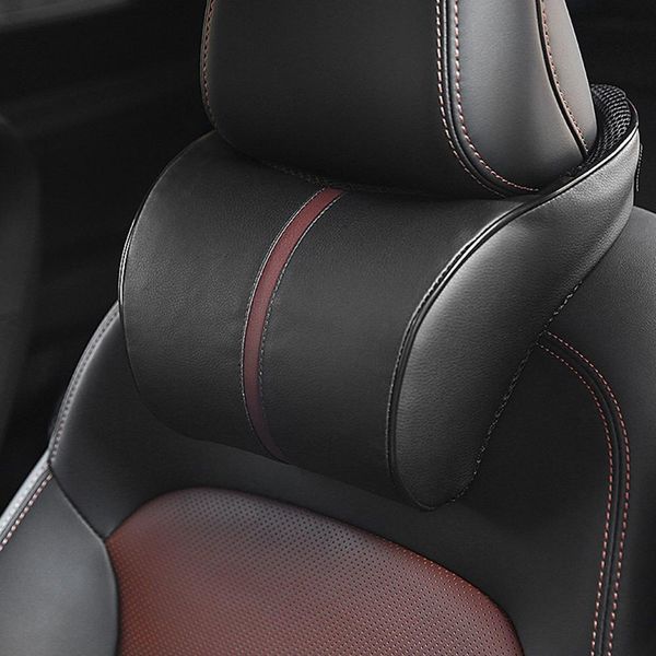 

vodool pu leather car neck pillow memory cotton auto car head neck rest pillow seat headrest cushion support pillows accessories