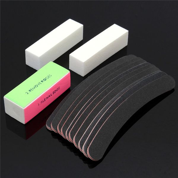 

13 pcs professionals necessary nail art sanding files buffer paper foam uv gel polishing block pedicure manicure diy tools set