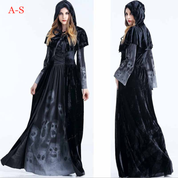 

halloween cosplay women's black demon costume christmas costume witch bloodsucking uniforms uniform party, Silver