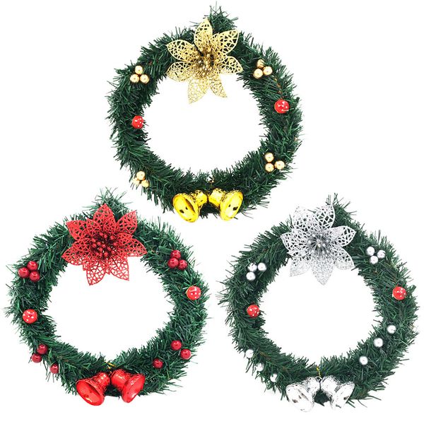 

40cm christmas wreath with artificial flower cones berries and flowers holiday front door hanging window restaurant decoration