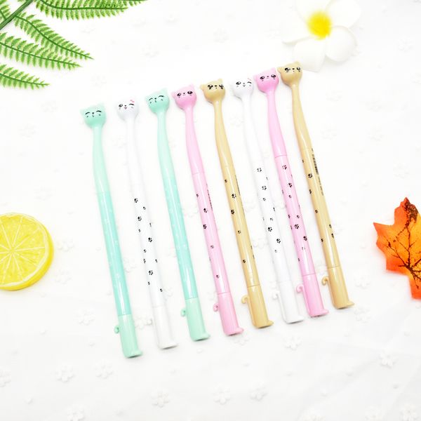 

80pcs creative stationery student pen cute cat gel pen 0.5mm full needle black ink school supplies office supplies
