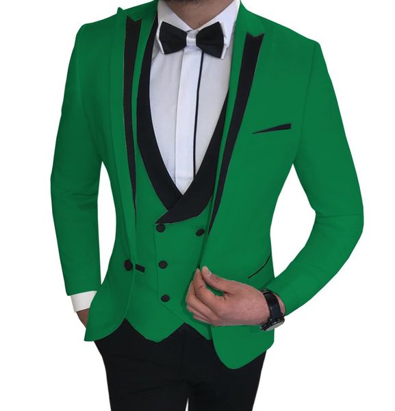

slim fit suits business groom 3 pieces jacket tuxedos blazer white suits for wedding prom evening(blazer+vest+pants, White;black
