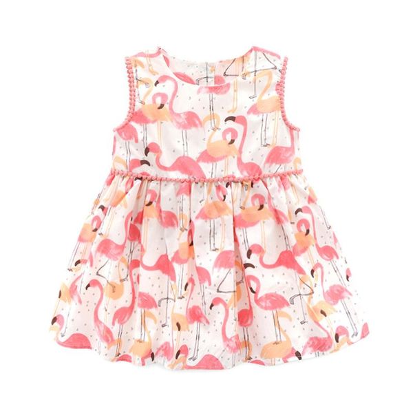 

ins summer dress red girls flamingo princess dress foreign trade explosion baby little girls dresses, Red;yellow