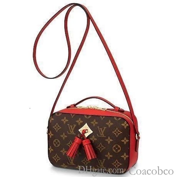 

2019 m43556 saintonge red real caviar lambskin le boy chain flap bag handbags shoulder messenger bags totes