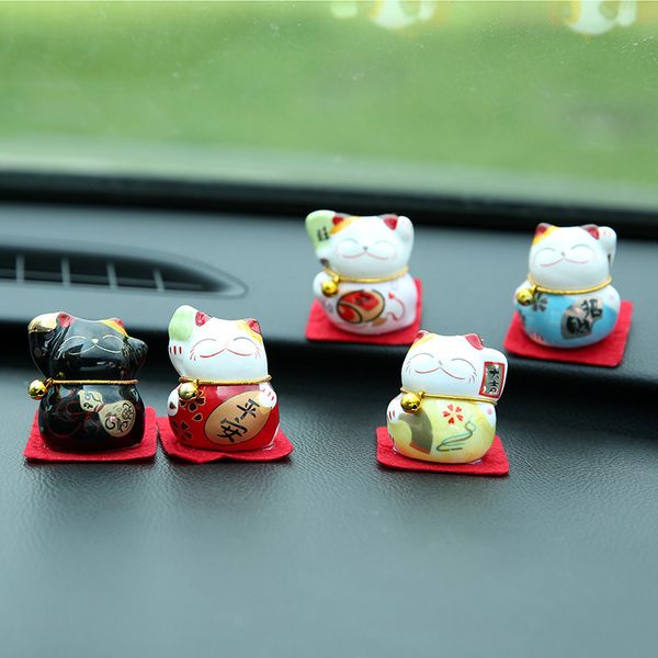 

small set of five lucky cat car decorations ornaments