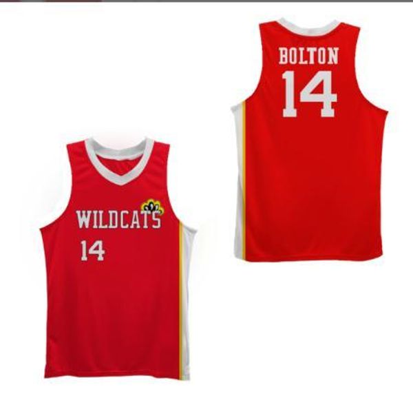 

custom men youth women vintage wildcats troy bolton #14 rare movie version basketball jersey size s-4xl or custom any name or number jersey, Black