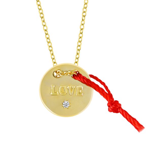 

2019 new gold color round love pendant necklace for women gilrs with cubic zircon female chain coin necklace collier jewelry z4, Silver