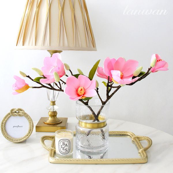 

3d print artificial magnolia flower wedding decoration wall flower chinese style simulation magnolia silk home fake