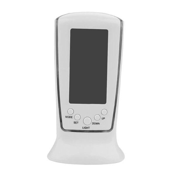 

digital alarm clock blue backlight with snooze temperature display for desk