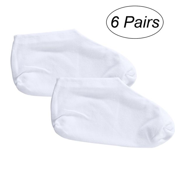 

6pairs/pack cotton moisture socks foot spa socks moisturising for dry hard cracked skin (white, Black