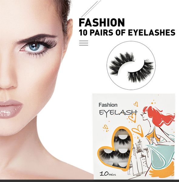 

3d faux mink lashes 25mm false eyelashes 10 pairs 3d mink lashes natural handmade reusable dramatic lashes with box