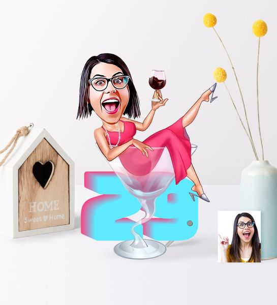 

персонализированные женщины день рождения мультфильм деревянная безделушка-2 зоотовары домашний сад