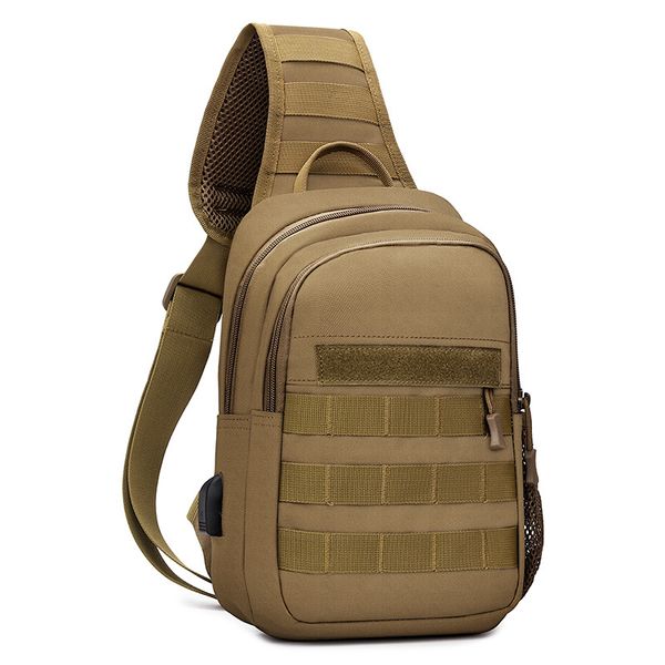 

outdoor usb charging chest bag anti-tearing nylon tactical backpack waterproof camping hiking shoulder bag hunting bags