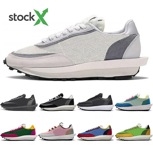 

with socks sacai x ldv waffle black grey running shoes trainers mens sneaker for women fashion designer breathe green gusto sport shoes