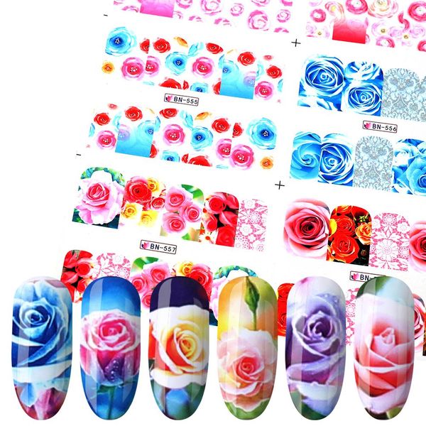 

women christmas adhesive flamingo nail water transfer decal sticker diy manicure decor beauty nail art stickers 12pcs/sheet, Black