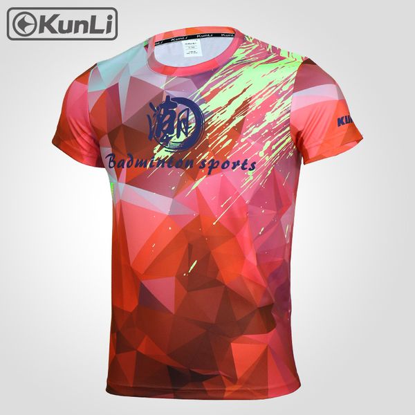 

kunli 2019 new men's tennis shirt outdoor sports badminton clothing running clothing t-shirt basketball volleyball shirt, White;yellow