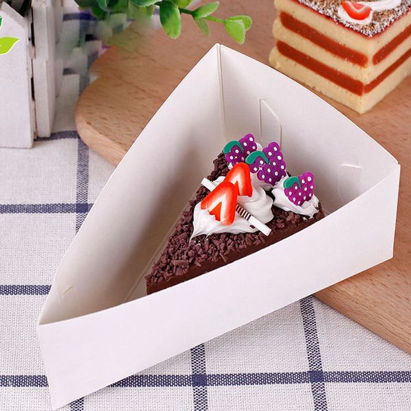 

white cardboard mousse cake holder tray slice small pastry cake baking box cheese dessert packing box