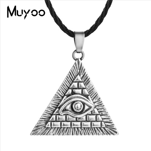 

2019 new arrival slavic necklace ancient egyptian pyramid unique design demon eye pendant slavic amulet necklace men, Silver