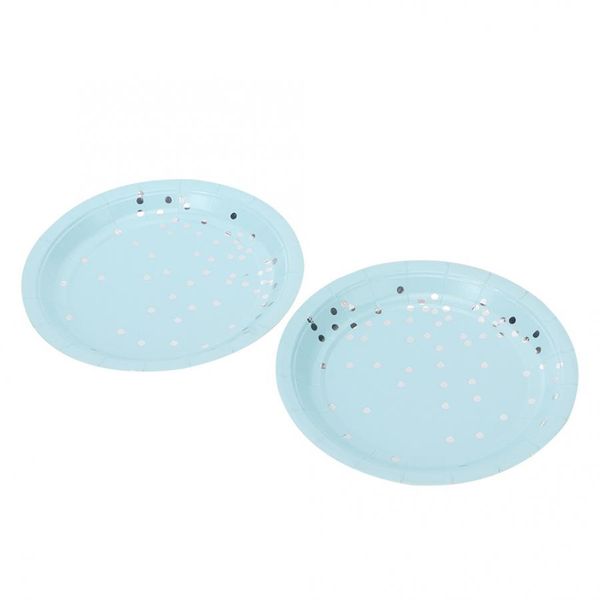 

8pcs disposable paper plate tray cake dish tableware for barbecue plates cups carnival party supplies