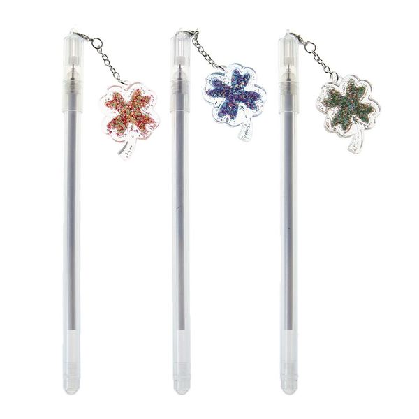 

gel pen with 0.5mm point cartridge pen chain decor black ink shinny clover embellishment stationery supplies for school kits bir
