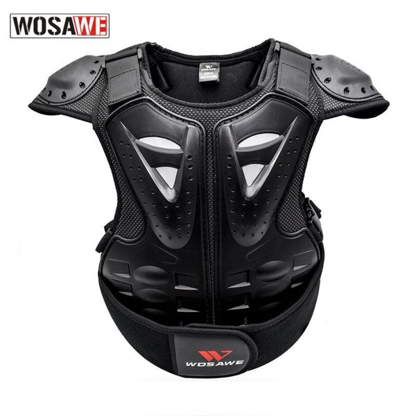 

children roller skating motorcycle cycling chest vest protector support outdoor sports back protective equipment clothing, Black;blue