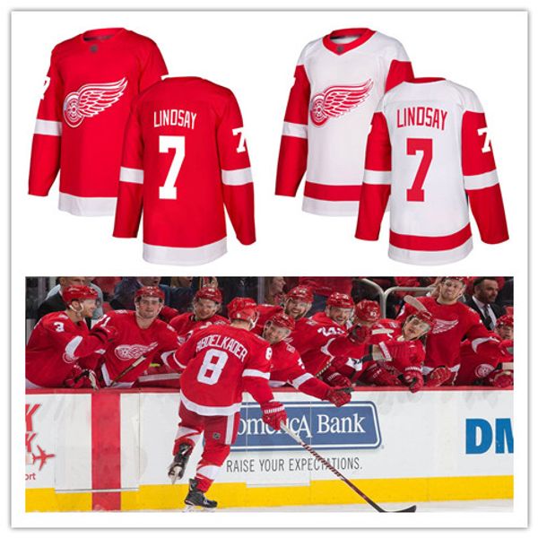 

men's ted lindsay jersey detroit red wings 7 fanatics red home premier white away breakaway hockey jersey women's youth 100th stit, Black;red