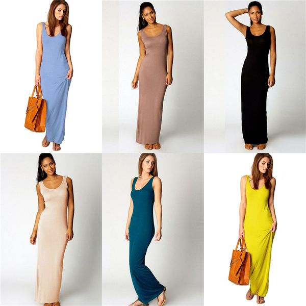 

2020 new summer casual evening party beach dress cocktail sleeveless long skirts woman dress wedding dresses bride #279, Black;gray