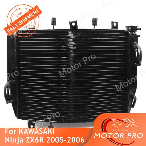 

новое поступление для ninja zx-6r 1998-2010 мотоцикл водяной охладитель охлаждения двигателя радиатор zx 6r zx-6r 2004 2005 алюминий