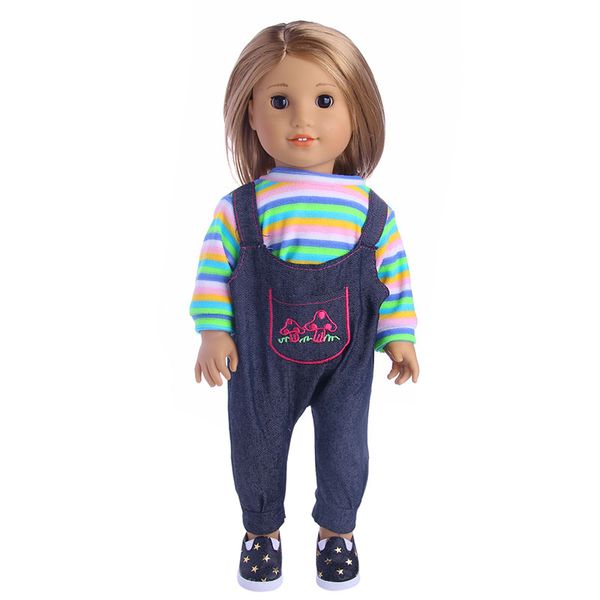 

doll 14 styles fashion handmade denim set/dress fit 18 inch american doll&43cm born baby,our generation,birthday girl's toy gift