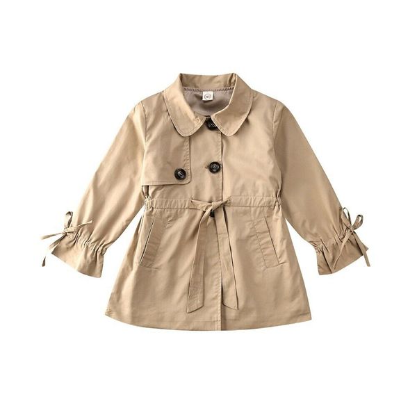 

Kid Baby Girl Trench Clothes Autumn Winter Coat Jacket Windbreaker Outwear Overcoat Snowsuit Warm Long Coat 2-7Years, Khaki