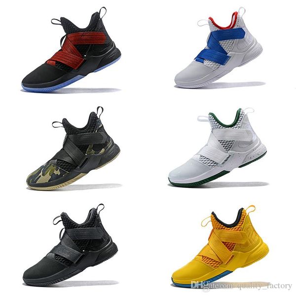 

soldier xii sfg ep xdr 12 hazel rush camo black white green red straps triple black bred white navy mens basketball shoes sneakers, White;red