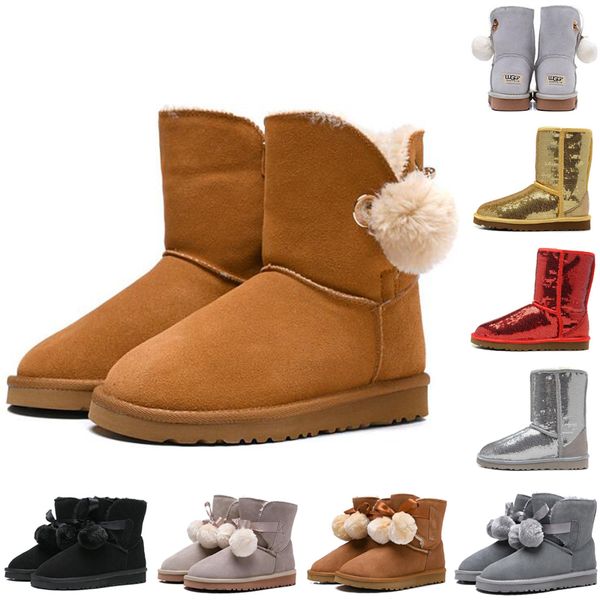 

2019 Cheap WGG winter boots women boots gold grey pink WGG designer womens shoes winter snow boots 36-41