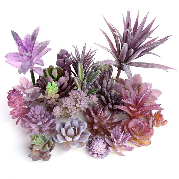 

charming accessories flocking diy mini plant plastic 1pc new bridal bouquet fashion purple succulents flower wall floral