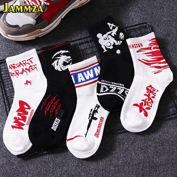 

2pairs/lot hiphop man socks for game pubg fashion novel funny short socks male 2019 punk skateboard street cool style meias, Black