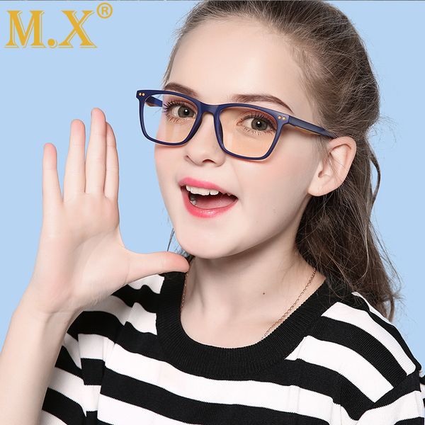 

mx kids glasses anti blue light boy girls children computer glasses tr90 flexible eyeglass frames for 7-12 years old w5103, White;black