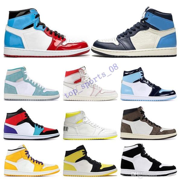 

2019 mens basketball shoes 1s obsidian unc fearless first class flight phantom turbo green 1 backboard sport sneaker trainer size 5.5-12