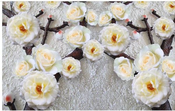 

custom any size p modern flower tv background wall background painting