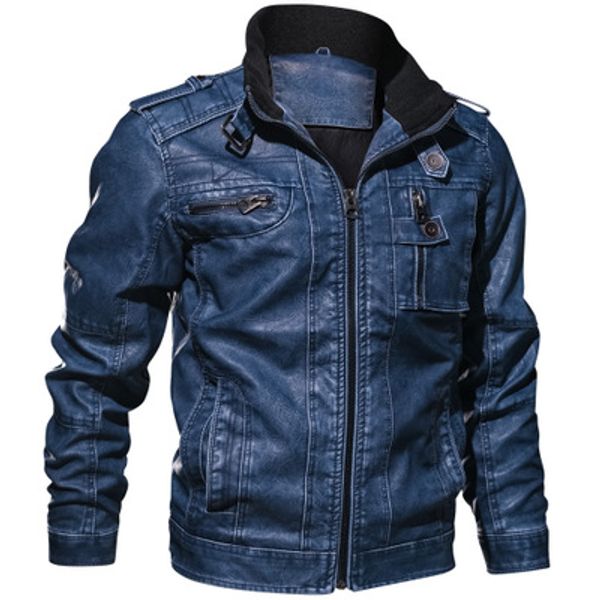 

stand collar zipper men's pu jacket european size, Black;brown