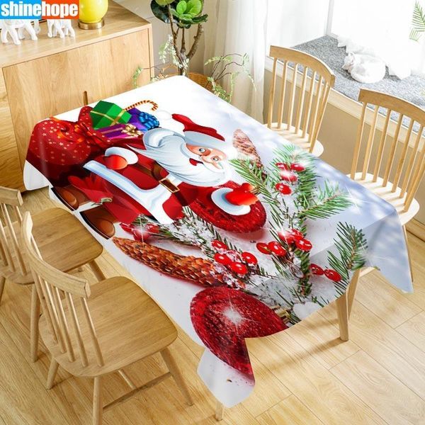 

new arrival custom merry christmas table cloth waterproof oxford fabric rectangular tablecloth home party tablecloth y200421