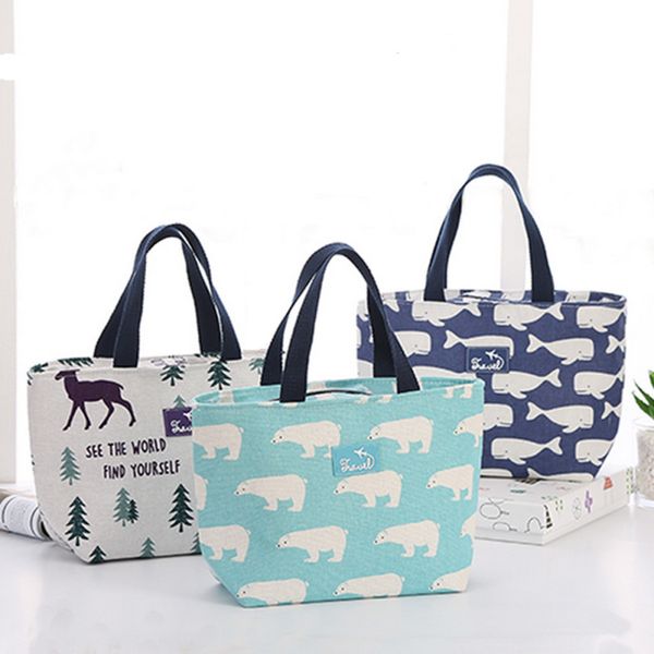 

us insulated lunch bag for women men thermal cooler lunch box picnic storage bag, Blue;pink