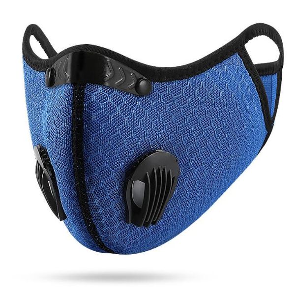 Maschera da corsa antipolvere Maschere per il viso da ciclismo all'aperto Maschera per valvola di respirazione in carbonio con filtro PM2.5 Maschera protettiva anti-inquinamento Tattica