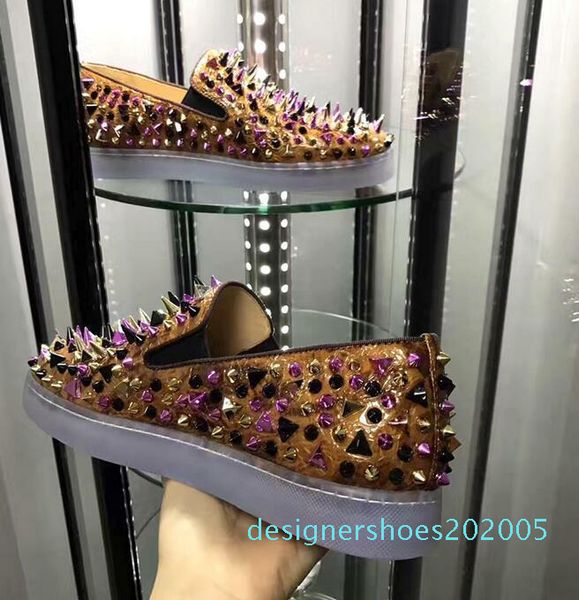 

2019 роскоши дизайнер высокого класса прибит обувь красных ботинок людей вскользь ботинки женщин низко сверху кроссовки, мягкое дно, кожу, п, Black