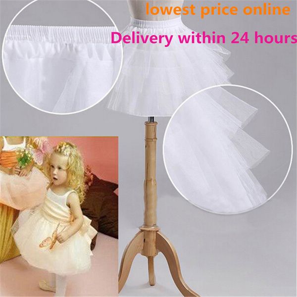 

new children petticoats for formal/flower girl dress hoopless short crinoline little girls/kids/child underskirt, White;red