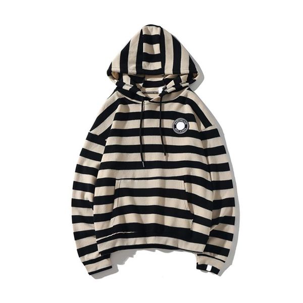 

бренд tide высокого класса дизайнер свитер высокого качества удобного балахон полосатого кенгуру карман свитер тенденции мода толстовка случ, Black