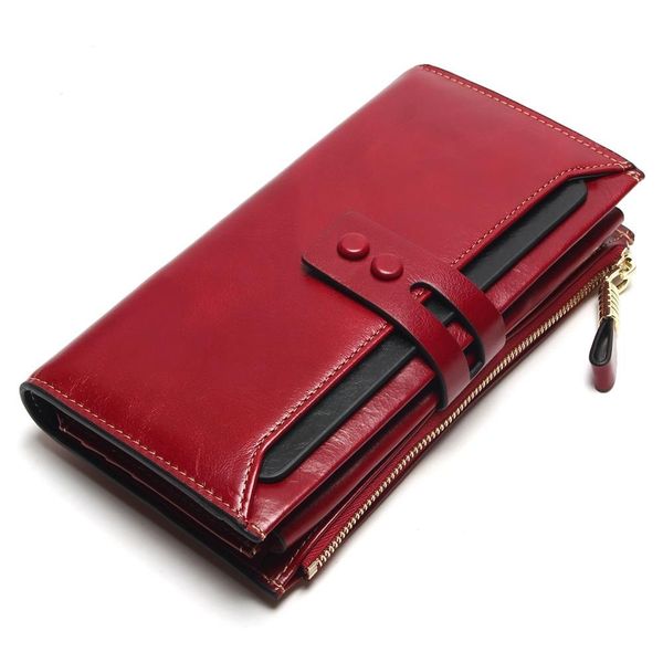 

2019 brand design wallet female luxury cow leather business women's handbag coin purse card holders clutch genuine leather pouch, Red;black
