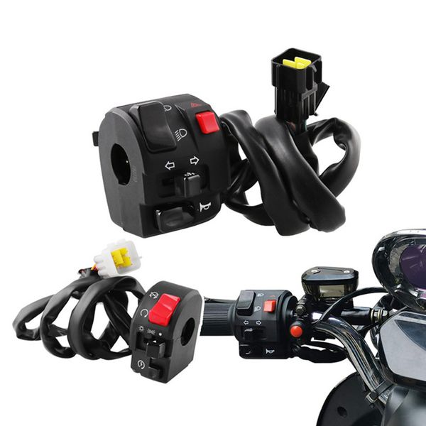 

7/8inch motorcycle modified handlebar controller combination switch headlight on/off horn/turn signal/electric start/flameout 8x