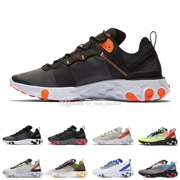 

бесплатная доставка 87 55 элемент react element total orange темно-серые мужчины женщины беговые обувь полуночь navy blue chill sail mens tr, White;red