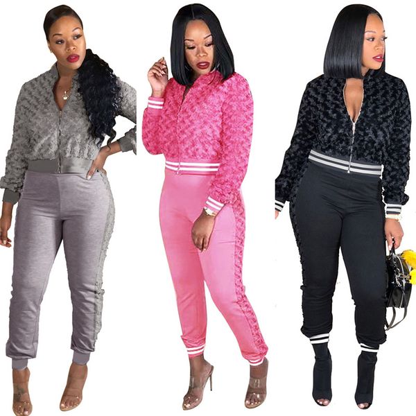 

autumn womens tracksuits casual female sports set fashion designer ladies 2pcs set, Gray
